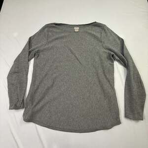 Chico's Grey Long Sleeve Knit Top Size 1 Medium